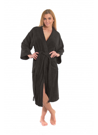 Dámský župan model KIMONO 05 Black Chocolate