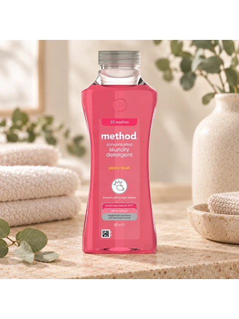 METHOD Tekutý prostředek na praní, 990 ml - Pivoňka