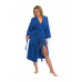 Dámský bavlněný župan model KIMONO s výšivkou 03 Blue Navy