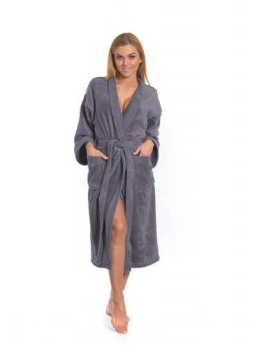 Dámský župan model KIMONO 02 Dark Grey