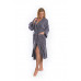 Sada Navy Blue: župan s kapucí a výšivkou + dámský saunový kilt + osuška