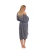 Dámský bavlněný župan model KIMONO s výšivkou 02 Dark Grey