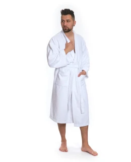 Pánský bavlněný župan model KIMONO 01 White