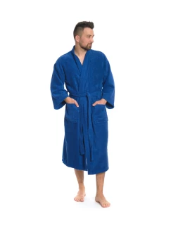 Pánský bavlněný župan model KIMONO 03 Blue Navy
