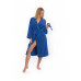 Sada Navy Blue: župan KIMONO s výšivkou + dámský saunový kilt + osuška