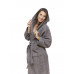 Sada Dark Grey: župan s kapucí a výšivkou + dámský saunový kilt + osuška