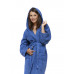 Sada Navy Blue: župan s kapucí a výšivkou + dámský saunový kilt + osuška