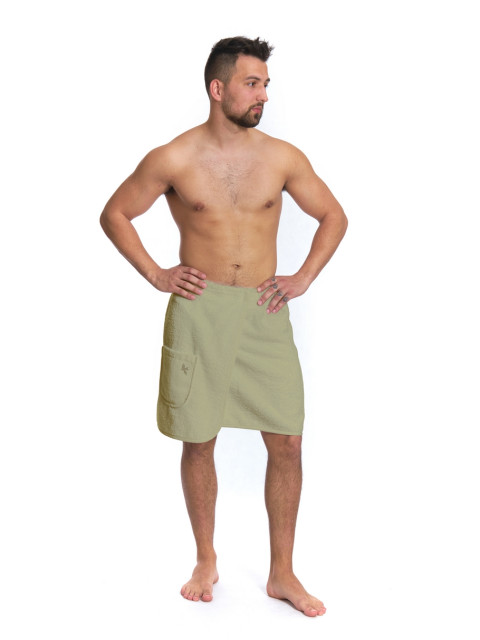 Pánský saunový kilt s čelenkou Logo Bird, běžový