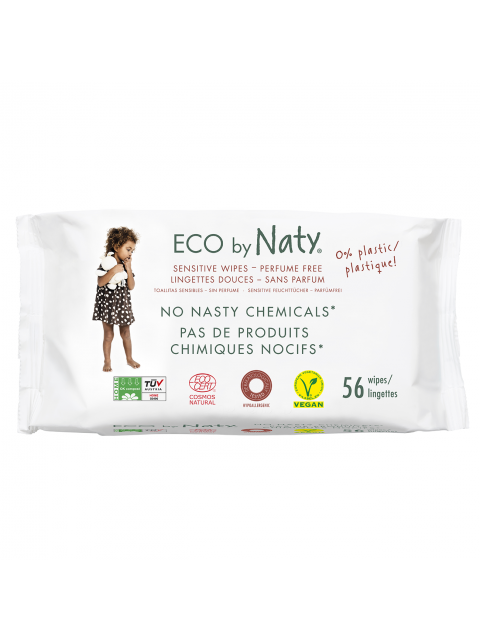 Naty ECO vlhčené ubrousky bez vůně - pro citlivou pokožku (56 ks)