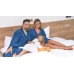 Dámský bavlněný župan model KIMONO s výšivkou 03 Blue Navy