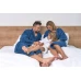 Dámský bavlněný župan model KIMONO s výšivkou 03 Blue Navy
