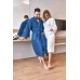 Pánský bavlněný župan model KIMONO s výšivkou 03 Blue Navy