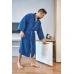 Pánský bavlněný župan model KIMONO s výšivkou 03 Blue Navy