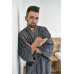 Pánský župan model KIMONO s výšivkou 02 Dark Grey