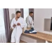 Pánský bavlněný župan model KIMONO s výšivkou 01 White