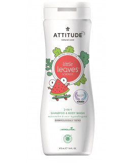 ATTITUDE Little leaves Dětské tělové mýdlo a šampon (2 v 1) s vůní melounu a kokosu, 473 ml