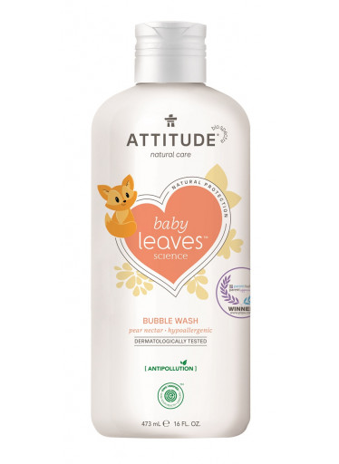 ATTITUDE Baby leaves Dětská pěna do koupele s vůní hruškové šťávy, 473 ml