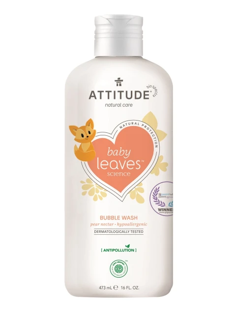 ATTITUDE Baby leaves Dětská pěna do koupele s vůní hruškové šťávy, 473 ml