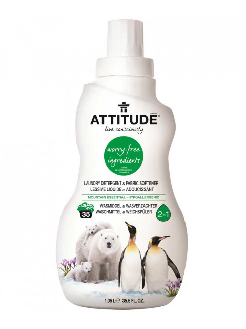 ATTITUDE Prací gel a aviváž (2 v 1) s vůní Mountain Essentials, 1050 ml (35 dávek)