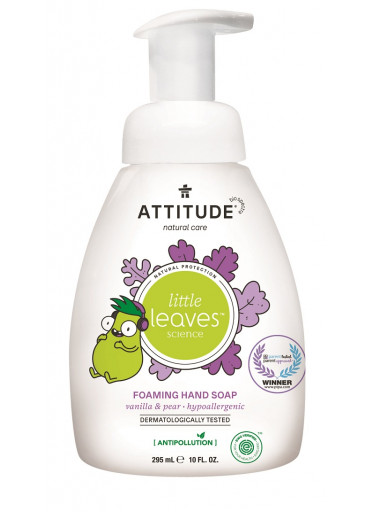 ATTITUDE Little leaves Dětské pěnivé mýdlo na ruce s vůní vanilky a hrušky, 295 ml