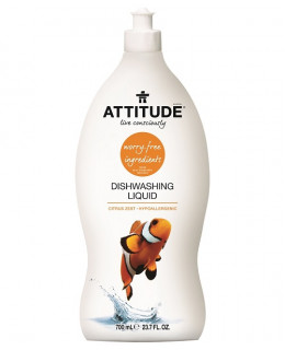 ATTITUDE Přípravek na mytí nádobí s vůní citronové kůry, 700 ml