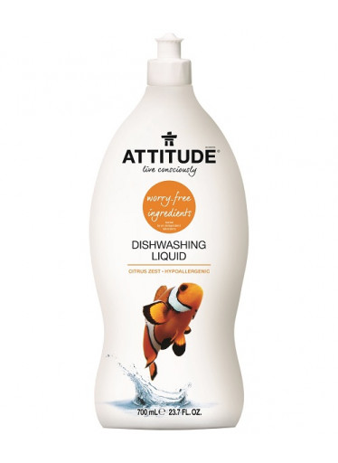 ATTITUDE Přípravek na mytí nádobí s vůní citronové kůry, 700 ml