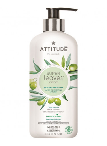 ATTITUDE Super leaves Přírodní mýdlo na ruce s detoxikačním účinkem - olivové listy, 473 ml
