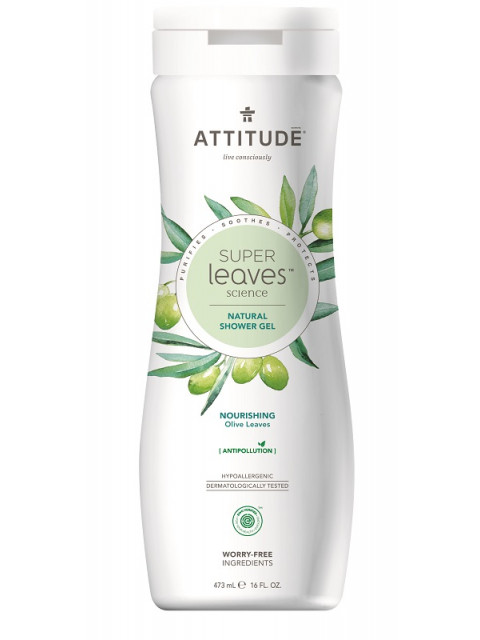 ATTITUDE Super leaves Přírodní tělové mýdlo s detoxikačním účinkem - olivové listy, 473 ml