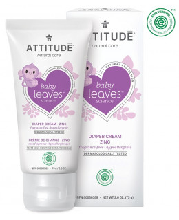 ATTITUDE Baby leaves Zinkový krém na opruzeniny bez vůně, 75 ml