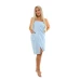 Sada Light Blue: župan KIMONO s výšivkou + dámský saunový kilt + osuška