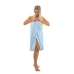 Sada Light Blue: župan KIMONO s výšivkou + dámský saunový kilt + osuška