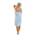 Sada Light Blue: župan KIMONO s výšivkou + dámský saunový kilt + osuška