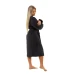 Dámský bavlněný župan model KIMONO s výšivkou 05 Black Chocolate
