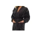 Dámský bavlněný župan model KIMONO s výšivkou 05 Black Chocolate