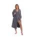 Dámský bavlněný župan model KIMONO s výšivkou 02 Dark Grey