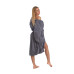 Dámský bavlněný župan model KIMONO s výšivkou 02 Dark Grey