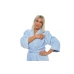 Sada Light Blue: župan KIMONO s výšivkou + dámský saunový kilt + osuška