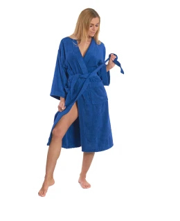 Dámský bavlněný župan model KIMONO 03 Navy Blue