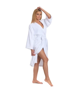 Dámský bavlněný župan model KIMONO 01 White