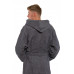 Sada Dark Grey: župan s kapucí a výšivkou + pánský saunový kilt + osuška