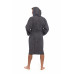 Sada Dark Grey: župan s kapucí a výšivkou + pánský saunový kilt + osuška