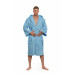 Sada Light Blue: župan s kapucí a výšivkou + pánský saunový kilt + osuška