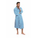 Sada Light Blue: župan KIMONO s výšivkou + pánský saunový kilt + osuška