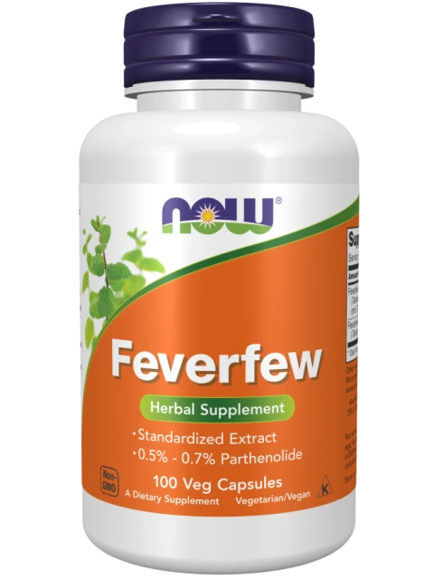 NOW Feverfew (Řimbaba obecná), 100 rostliných kapslí - EXPIRACE 1/2025