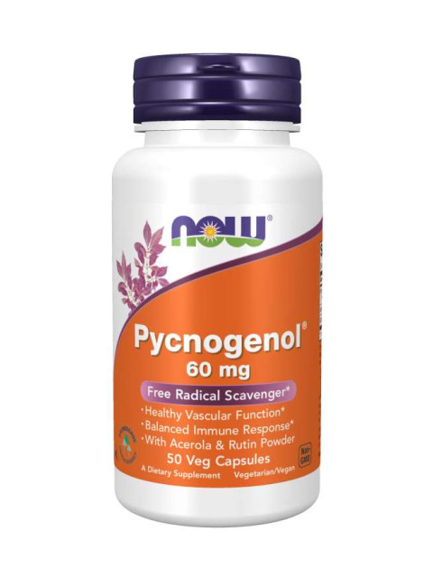 NOW Pycnogenol s Acerolou a Rutinem, 60 mg, 50 rostlinných kapslí
