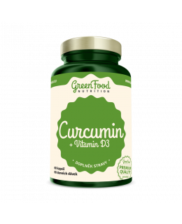 GreenFood Curcumin + Vitamín D3 60 kapslí