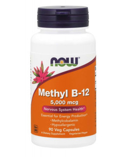 NOW Methyl B12 5000 mcg, 90 rostlinných kapslí