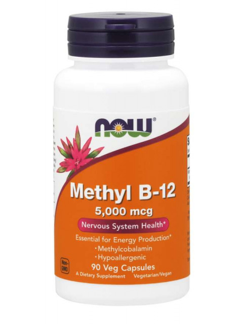 NOW Methyl B12 5000 mcg, 90 rostlinných kapslí