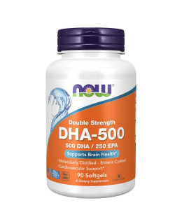 NOW DHA-500, 500 DHA/250 EPA, Omega 3, 90 softgelových kapslí