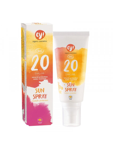 Ey! Opalovací krém ve spreji SPF 20 BIO (100 ml) - 100% přírodní, s minerálními pigmenty - Expirace - 11/24